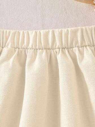 2pcs/Set Little Girls Fashion Cute Collar Embroidered Blouse + Casual Patchwork Skirt