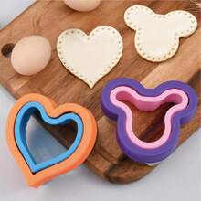 6pcs Bread Cutting Mold/Double-Layer Two Pieces Baking Tool Set/Creative Cartoon Biscuit Mold/Round Square Love Shape And Various Shape Molds/Sandwich Mold/Sandwich Bread Cutting Mold, Biscuit Cutting Knife Embossing/Biscuit Embossing Fruit Cutting Device