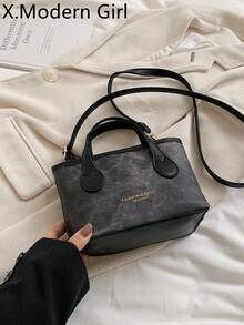 Bolso de hombro diagonal de diseño pequeño, de moda y elegante, modelo 2024 - Negro - Ver 1