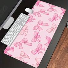Bowknot Large Mouse Pad, Office Desk Mat, Keyboard Pad, Full Edge Locking, Anti-Slip Rubber Bottom Texture, Gaming Mouse Pad, Cartoon Pattern Back To School