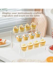 Acrylic Display Stand, 1pc Transparent Acrylic Display Tube Stand Holder For Perfume, Cosmetics, Cupcakes And Desserts, 1/2/3 Tier Shelves (Single Tier Approx. 20cm Width, 2/3 Tier Approx. 30cm Width)