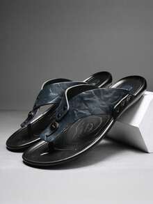 Men's Flip Flops, Casual Thong Slippers, Outdoor Beach Sandals - Blue - View 1