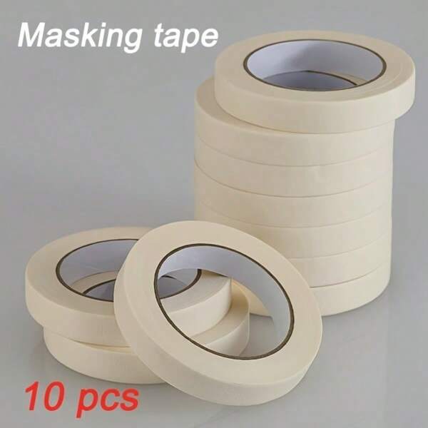 Klebeband, Klebestreifen, starker Halt, kein Kleber, 1cm breit x 10m lang, universell einsetzbar, geeignet für Malerei, Zuhause, Büro, Schulmaterial, Kunst, Basteln, etc. Rückkehr zur Schule