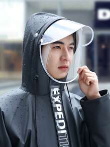 1pc Men's Waterproof Motorcycle Raincoat And Pants Set - Hooded PVC Material, Sport Style, Hand Washable, Letter Printed Raincoat Rain Pants Set Wholesale Women's Takeaway Reflective Waterproof Labor Insurance Split Riding Raincoat Electric Car Raincoat