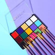 Maquillaje teatral UCANBE de 15 colores con 10 pinceles, pintura facial y corporal para maquillaje de carnaval