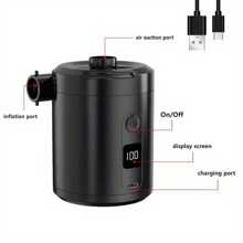 1pc Mini Portable Air Pump, Electric Air Compressor, Wireless Rechargeable Pump, Inflation/Deflation Pump Suitable For Inflatables, Air Mattress, Boats, Swimming Rings, 5200mAh