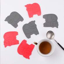 2 miếng lót ly hình bò hoạt hình, miếng lót cách nhiệt bằng silicon, tấm lót cốc, đế lót cốc cà phê hoạt hình, tấm lót cốc dùng trong tiệc trà, tấm lót bàn chịu nhiệt. - Nhiều màu - Xem 2