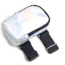 Hot Unisex Sport Waist Phone Belt Bag Fashionable Holographic Laser PU Leg Bag Adjustable Thigh Zipper Closure Water-Proof - Silver - View 7