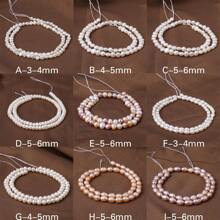 1 cuerda de perlas de agua dulce naturales sueltas, charms espaciadores para hacer collares, pulseras y accesorios de joyería para mujeres y hombres