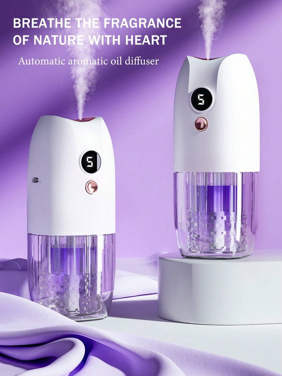 1 pieza Máquina de aromaterapia automática para el hogar, Difusor de aromaterapia SUB pequeño, Vaporizador inteligente de hotel, Difusor de perfume para habitación, Ambientador eléctrico para baño, Recargable, Con luces de ambiente de colores - Multicolor - Ver 1