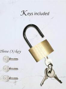 1pc Customized Engraved Anniversary Keyed Padlock Gift - Brass Romantic Love Lock With 3 Keys, Suitable For Weddings, Bridges Or School Lockers, Ideal Gift For Her, Boyfriend, Girlfriend, Family, Friends, Students, Fathers Day, Anniversary, Graduation, Wedding, Business/Work/Office - Multicolor - View 5