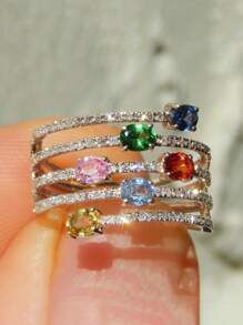 1 PC Retro Style Cubic Zirconia Ring For Women For Wedding Engagement Party Jewelry Valentine's Day Gift,Mom,Mother,Mother's Day,Gift