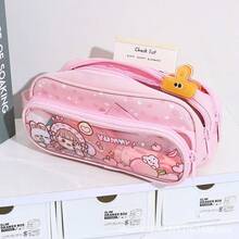 3-Layer Large Capacity Cartoon Transparent Pencil Case, Multi-Functional Student Stationery Storage Bag, Cute Design Suitable For Boys And Girls - Multicolor - View 5