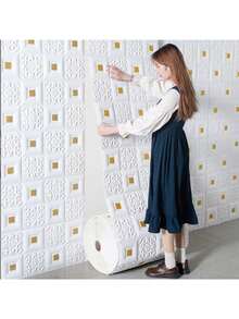 3D Wall Sticker Stereo Ceiling Panel Roof Decor Foam Wallpaper Self-Adhesive Waterproof Decoration IY 3D Ceiling Foam Wall Stickers, Self-Adhesive Waterproof And Moldproof Room Home Living Room Stickers, Bathroom Kitchen Bedroom Decoration - Multicolor - View 1