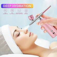 喷枪套装 - 可充电无线48PSI高压喷枪套装，配有0.3mm喷嘴和清洁刷，适用于美甲、绘画、蛋糕装饰