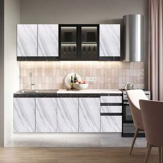 Papel pintado autoadhesivo - Paneles de pared de patrón de mármol extraíble para decoración del hogar y la autocaravana, fácil instalación, decoración de pared con espejo