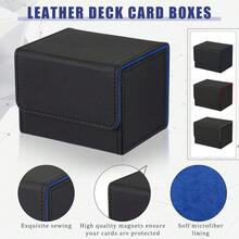 1 pieza Caja (PU) para baraja de cartas - Caja de almacenamiento de cartas que almacena perfectamente 100 cartas con doble funda de MTG, PTCG y TCG. Regalo de Navidad, Halloween, Acción de Gracias