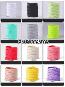 Wheat-Sheaf Sawblade 鞋带，扁平钻石防滑运动鞋带，黑色、白色、红色、黄色 - 彩色 - 查看 2