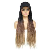 Baseball Cap Wig 24 Inch Box Braids Hair Extensions With Hat Ombre Color Synthetic Hair Cap Wig With Long Braiding Hair For Women - Multicolor - View 15