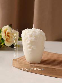 Valentine's Day Nordic Style Art Aroma Candle, Home Decor Creative Scented Candle Gifts, Rattan Flower Peony Shaped, White Cylinder Candle Suitable For Valentine's Day/Daily/Gift/Wedding/Housewarming/Picnic/Party/Dining Table