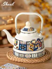 shoxil 1pc Enamel Enamel Teapot Large Teapot High Temperature Tea Set Can Be Used Open Fire Suitable For Induction Cooker