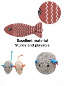1/3/5PCS Cat Chew Toys, Simulated Plush Mice And Simulated Fish, Containing Catnip To Attract Cats To Play Quietly Without Disturbing People, Excellent Material, Strong And Durable, Suitable For Cats To Play Indoors
