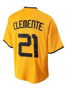 Atonmore Men's Classic Baseball Jersey, 21 Yellow, Button & Embroidery Decor, Sports Sweatshirt, Training/Gameday