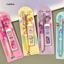 Randon 1/2pcs My Little Pony Anime Peripheral Cartoon Eraser Automatic Pencil Set Creative Kawaii Girl Heart 0.5mm Stationery Wholesale - Multicolor - View 8