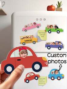 Custom Photo Magnet, Asymmetrical -Shaped Acrylic Fridge Magnets - CAR Fridge Magnets,Personalized Gift , Custom Baby Face Fridge Magnet, Gift For Mommy, Funny Photo Drive Car Magnet, Grandma Gifts,Warm, Lovely And Special Home Decorations - Multicolor - View 2