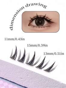 100pcs 11-15mm Cluster Lashes False Eyelashes Cat Eye Lashes C Curl Cluster Lash Clusters Natural Lash Extensions Wispy Eyelash Clusters 100 Pcs C Curl Lashes Clusters For Everyday Wear Beginner Friendly - C - View 7