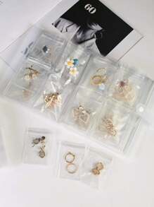 ‌Frosted Transparent Jewelry Organizer Book With 20 Sealed Anti-Tarnish Bags & 160 Grids - Dustproof Travel Storage For Rings/Earrings/Necklaces, Women's Compact Jewelry Gift Box (Portable & Visible Design) For Women Storage Organizer Travel Essentials Back To School Dormitory Storage