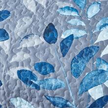 3 Pieces Navy Blue Floral Bedspread Coverlet Set Queen Size, Soft Microfiber Lightweight Grayish Blue Gradient Floral Bedding Set 96"X90" - Blue - View 6