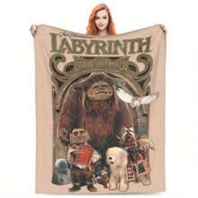 Ultraweiche, kuschelige Flanell-Wurfdecke mit Labyrinth-Motiv - Maschinenwaschbar, warm für Sofa & Bett-Komfort