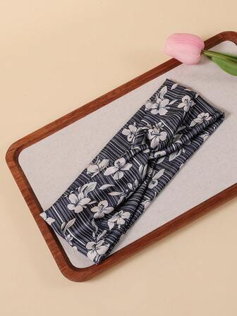 1 st klassiskt blommigt pannband/håraccessoar, bohemisk stil för kvinnor turbanpannband svettband