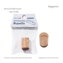1pc Beechwood Stamp With Handdrawn Cute Designs, Versatile For Decorating Journals, Suitable For School And Office Stamps,Back To School,School Supplies