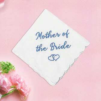 1 Pc Wedding Embroidered Handkerchief For Mother Of Bride Weddding Day Engagement Bridal Shower Bachelorette Hen Party Gift Present