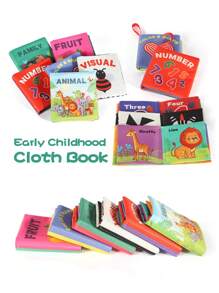 6pcs Tear-Resistant Cloth Books, Fruit & Animal Cognitive Toys, Promote Early Learning & Cognitive Development, Christmas, Birthday, Thanksgiving Gift, Doctor Toy Set, Baby Sensory Books, Baby Toys, Baby Cloth Books, Baby Cognitive Books