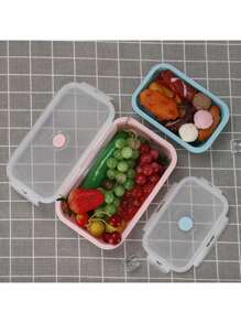 Set(4pcs) OPP Square Portable Foldable Silicone Lunch Box Microwave Oven Lunch Box Refrigerator Preservation Box
