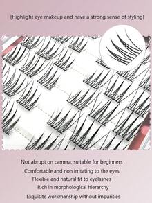 7 fileiras de 42 conjuntos de cílios postiços densos e não adesivos que podem ser facilmente enxertados sem cola. Cílios naturais estilo ACE Girl Group, cílios para maquiagem, embalagem de grande capacidade, embalagem de papel de alta qualidade, cílios postiços não adesivos que podem ser facilmente enxertados em cílios postiços pessoais.