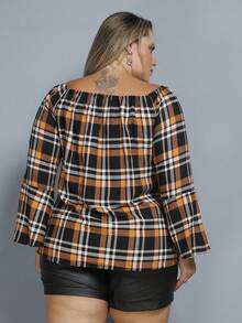 Plus Size Blouses - Rust Brown - View 3
