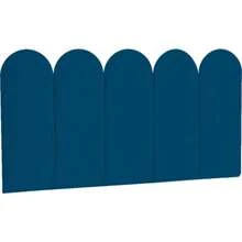 Kit Cabeceira Modular Estofada Nuvem Para Cama Solteiro em L - Placa 20x45cm - Azul - Visão 3