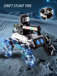 8-Wheel Remote Control Stunt Car With Water Gun, 2.4GHz Dual Remote Control Electric Dog Toy, Flexible Limbs, Intelligent Mechanical Dog, Drifting, 360° Rotation, Climbing, Transformable, Multi-Player Battle, Suitable For Children 6+ Years Old, Stunt Companion Gift For Boys On Christmas/Easter Birthday