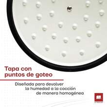 ULTRACHEF Olla de Hierro Fundido Esmaltado para Estufa y Horno| Horno Holandés Cubierto de Hierro Fundido| Olla Holandesa| Redondo| Tamaño 24, Capacidad 3.8 Litros, Rojo 44VC - Negra - Ver 4