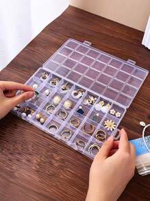 1 Peça Caixa de Armazenamento Transparente Multiuso de Plástico Vazia, Usada para Armazenar Brincos, Anéis, Joias, Acessórios de Unhas, Ferramentas de Unhas, Acessórios de Unhas, Decoração e Armazenamento de Joias. Para Organizador de Armazenamento de Presente de Casamento para Mulheres