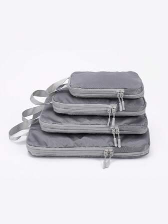 4pcs/Set Compressible Business Travel Organizer Bag, Minimalist Fashion Multi-Functional Vertical Waterproof Storage Pouch