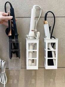 1 pieza Soporte para rizador de cabello, para secadores de pelo, planchas, tenacillas, alisadores y peines, organizador adhesivo de pared, cesta de ducha y accesorios para el cabello, almacenamiento y organización de baño
