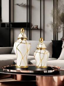 1PC Ceramic Light Luxury High-End Feeling Cracked General Vase Suitable For Office Desktop Flower Arrangement, TV Cabinet Beautiful Vase, Living Room Desktop Flower Arrangement, Dried Flower Vase Decoration