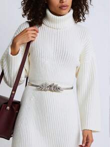 1pc Elastic Thin Waistband, Waist Chain Dress Decoration, Stretchy Metal Cincher For Skirts, Minimalist & Versatile - Multicolor - View 12