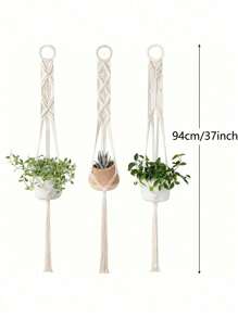 3pcs Boho Macrame Hanging Plant Stand Flower Pot Organization And Storage Home Decor,Handmade Floarl Basket Planter Planting Holder,Indoor Outdoor Graduation Wedding House Office Living Room Wall Plants Container Decoration Back To School Supplies Thanksgiving Christmas Holiday Essentials Gift