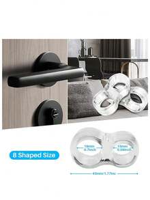 10 piezas Tope de puerta de PVC transparente, Tope de goma para manija de puerta, Protector para manija de puerta - transparente - Ver 6